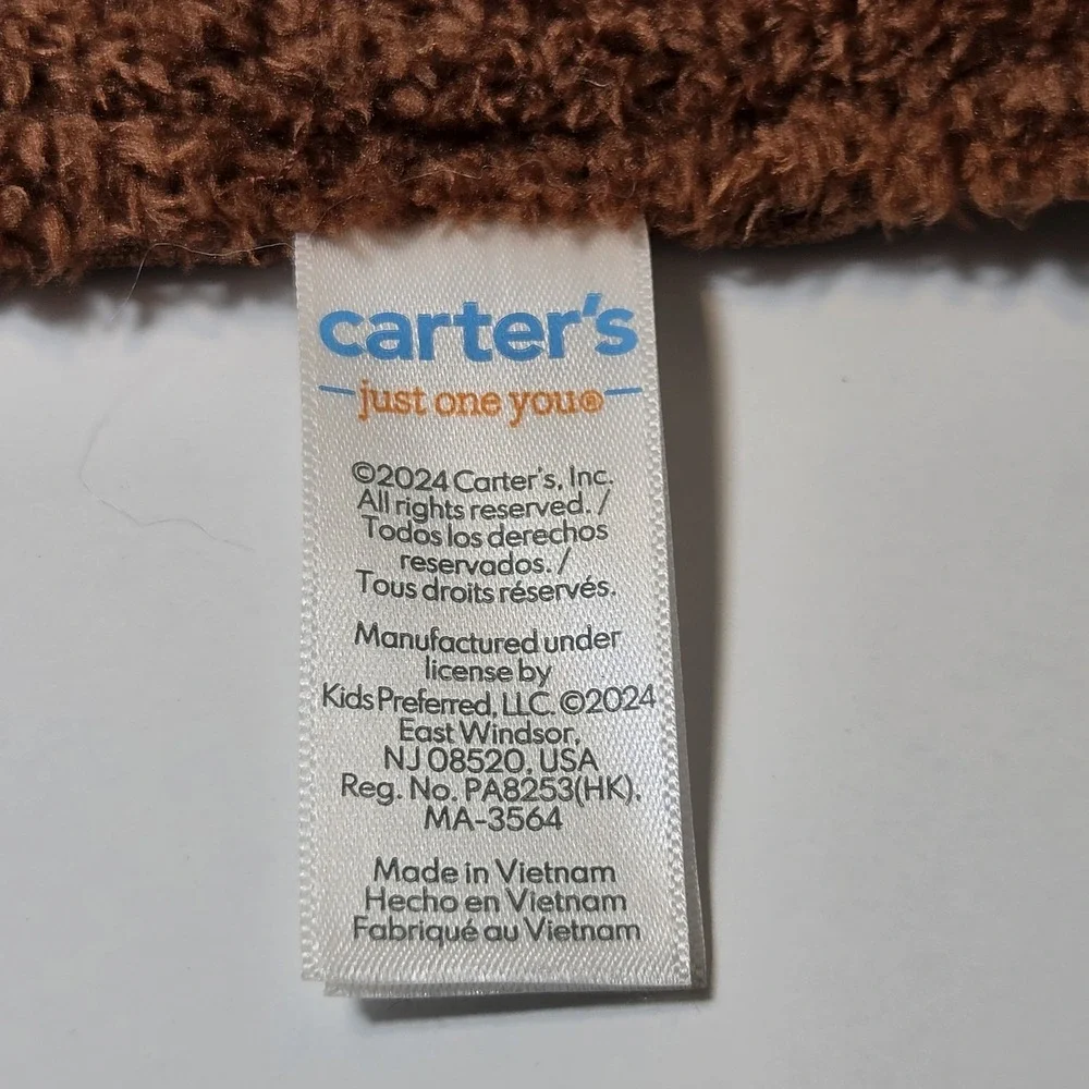 Carter's Just One You Brown Bear Baby Lovey Security Blanket Ribbed